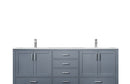 Lexora Jacques 80" Dark Grey Double Vanity, White Carrara Marble Top, White Square Sinks and no Mirror LJ342280DBDS000 - MyBBQDirect