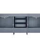 Lexora Jacques 80" Dark Grey Double Vanity, White Carrara Marble Top, White Square Sinks and no Mirror LJ342280DBDS000 - MyBBQDirect