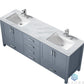 Lexora Jacques 80" Dark Grey Double Vanity, White Carrara Marble Top, White Square Sinks and no Mirror LJ342280DBDS000 - MyBBQDirect