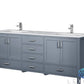 Lexora Jacques 80" Dark Grey Double Vanity, White Carrara Marble Top, White Square Sinks and no Mirror LJ342280DBDS000 - MyBBQDirect