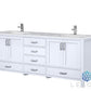 Lexora Jacques 80" White Double Vanity, White Carrara Marble Top, White Square Sinks and no Mirror LJ342280DADS000