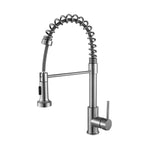 Lexora Lanuvio Brass Kitchen Faucet w/ Pull Out Sprayer - Brushed Nickel LKFS6011BN - MyBBQDirect