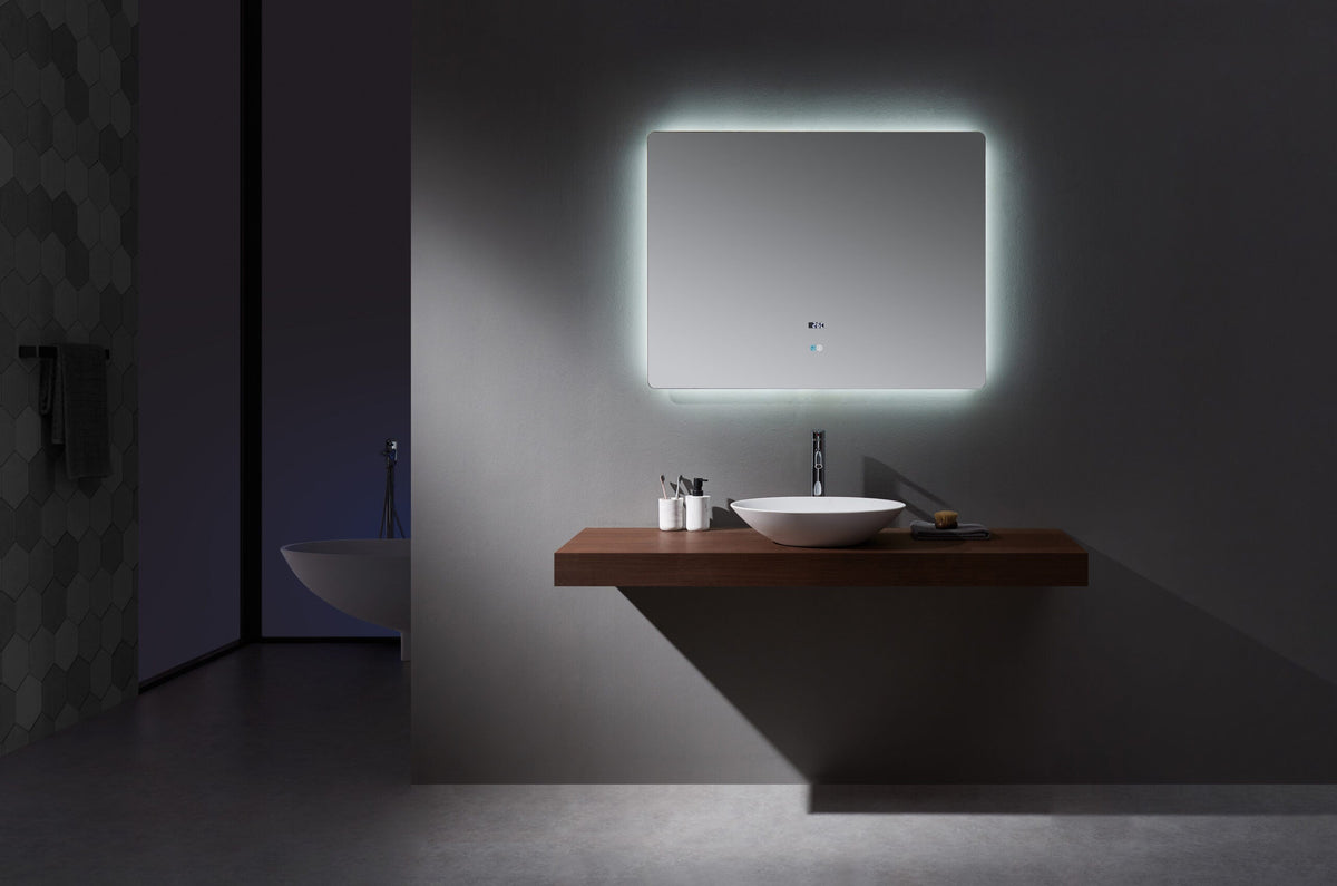 Lexora Lugano 42" Wide x 32" Tall LED Mirror w/ Defogger LL4232LEDM - MyBBQDirect