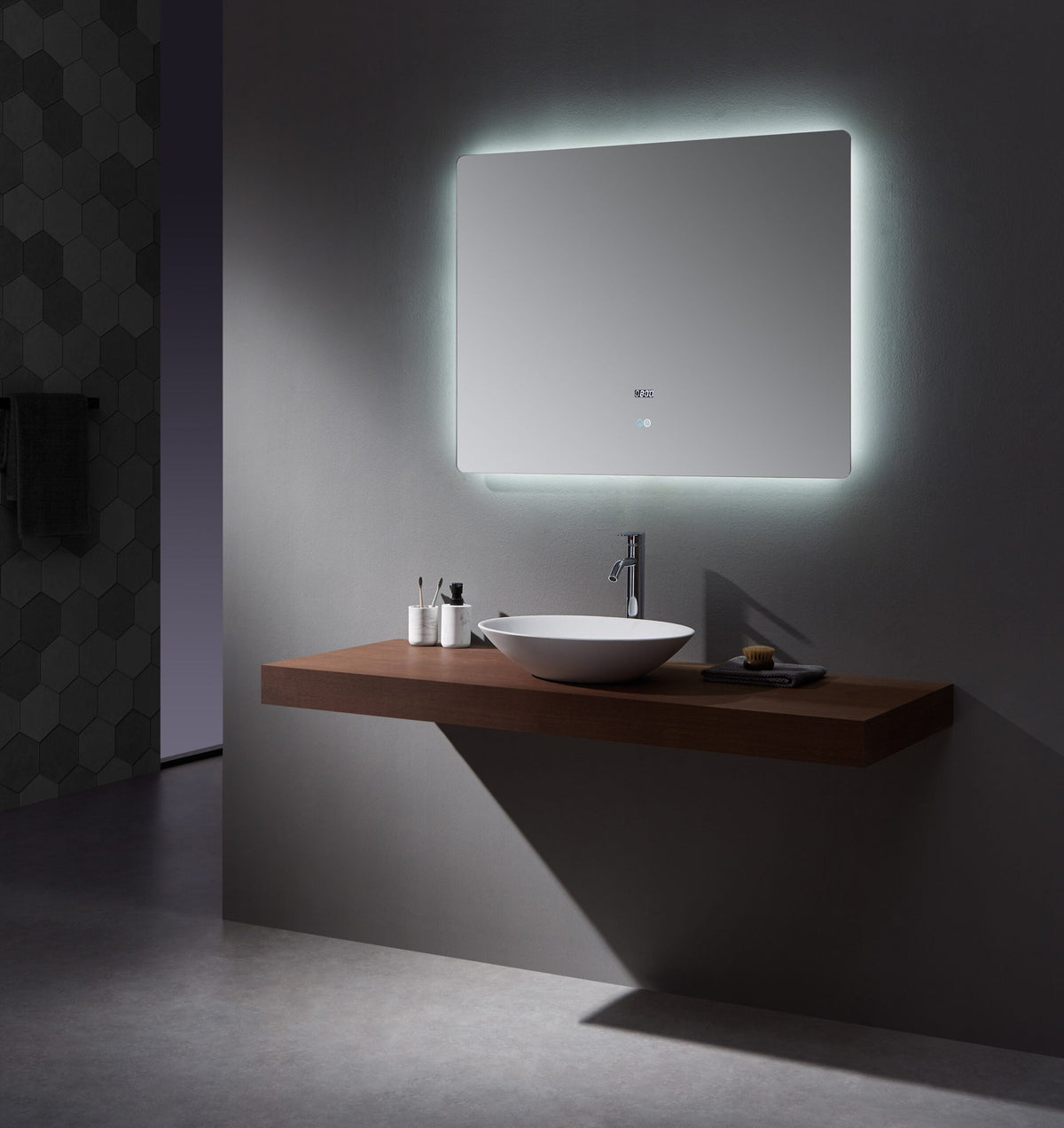 Lexora Lugano 42" Wide x 32" Tall LED Mirror w/ Defogger LL4232LEDM - MyBBQDirect