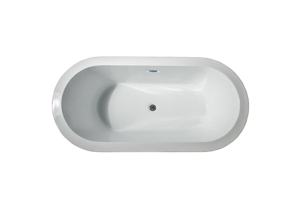 Lexora Lure 67" Free Standing Acrylic Bathtub w/ Chrome Drain LD900467A1C0000 - MyBBQDirect