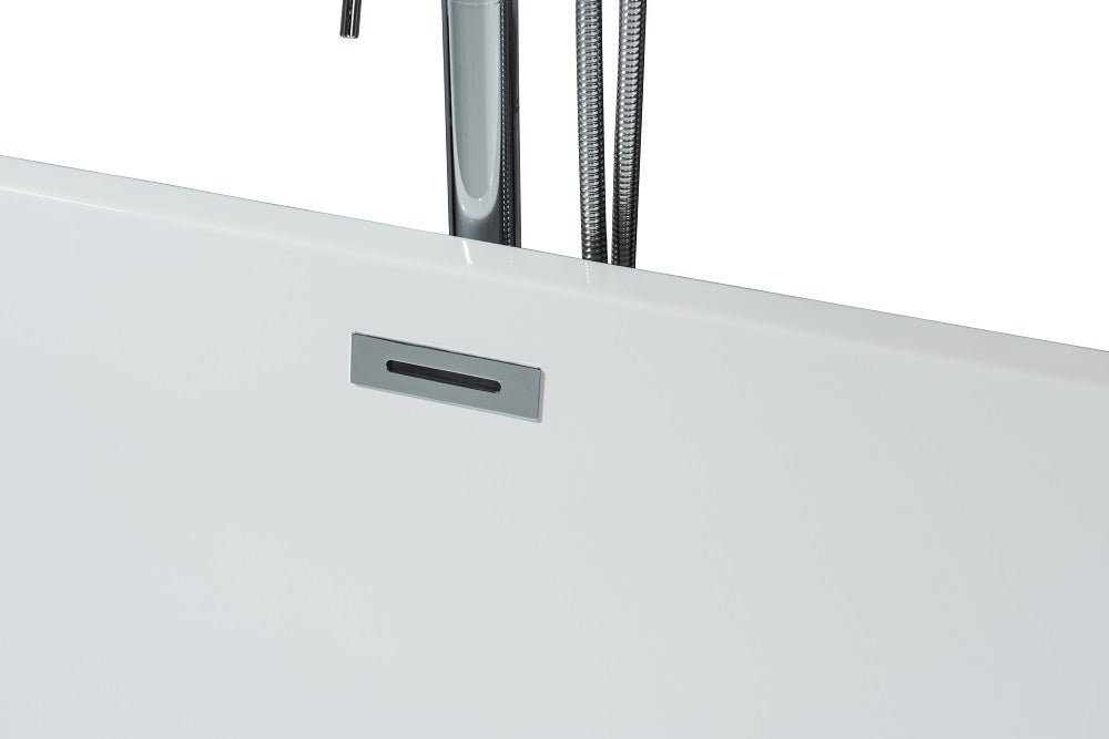 Lexora Lure 67" Free Standing Acrylic Bathtub w/ Chrome Drain LD900467A1C0000 - MyBBQDirect