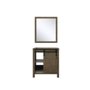 Lexora Marsyas 30" Rustic Brown Single Vanity, no Top and 28" Mirror LM342230SK00M28 - MyBBQDirect
