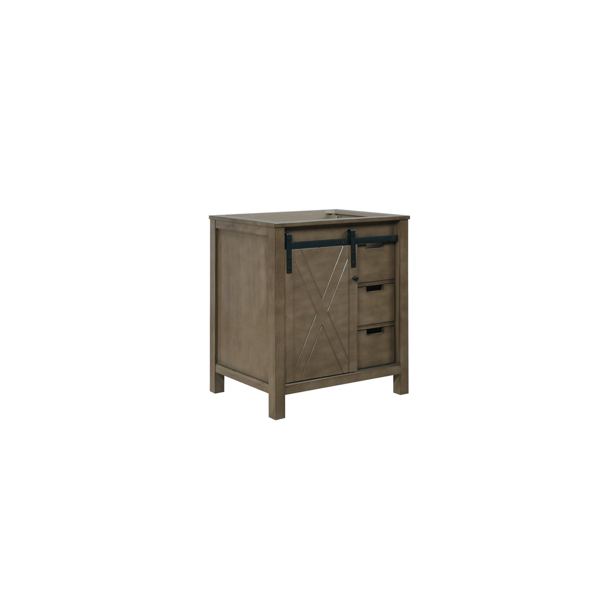 Lexora Marsyas 30" Rustic Brown Vanity Cabinet Only LM342230SK00000 - MyBBQDirect