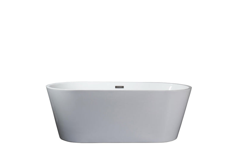 Lexora Melina 67" Free Standing Acrylic Bathtub w/ Chrome Drain LD900367A1C0000