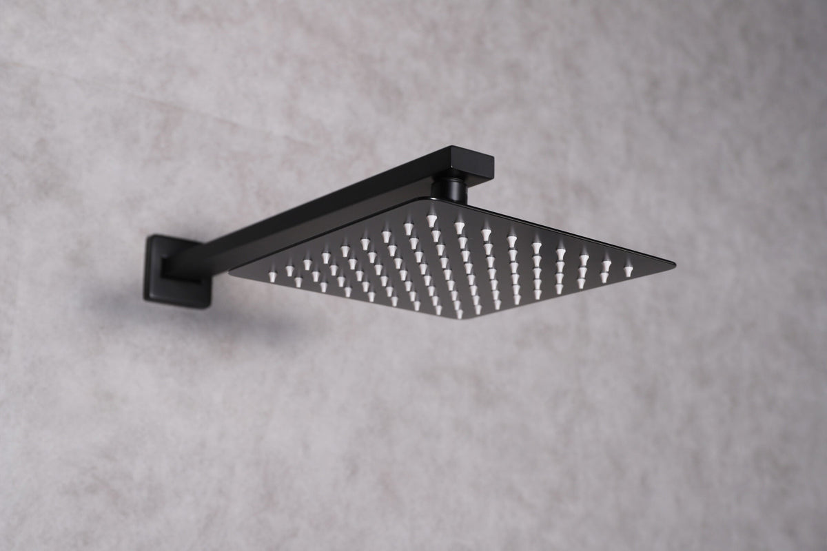 Lexora Monte Celo Set, 8" Square Rain Shower and Handheld, Matte Black LSS10011MB - MyBBQDirect