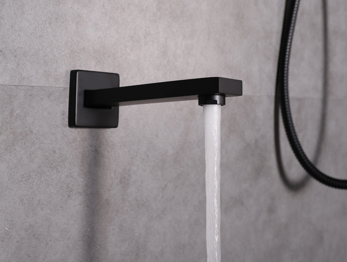 Lexora Monte Celo Set, 8" Square Rain Shower and Handheld, Matte Black LSS10011MB - MyBBQDirect