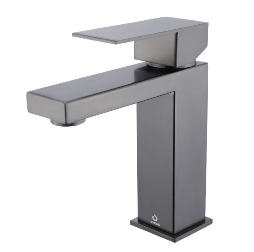 Lexora Monte Stainless Steel Single Hole Bathroom Faucet - Gun Metal LFS1012GM - MyBBQDirect