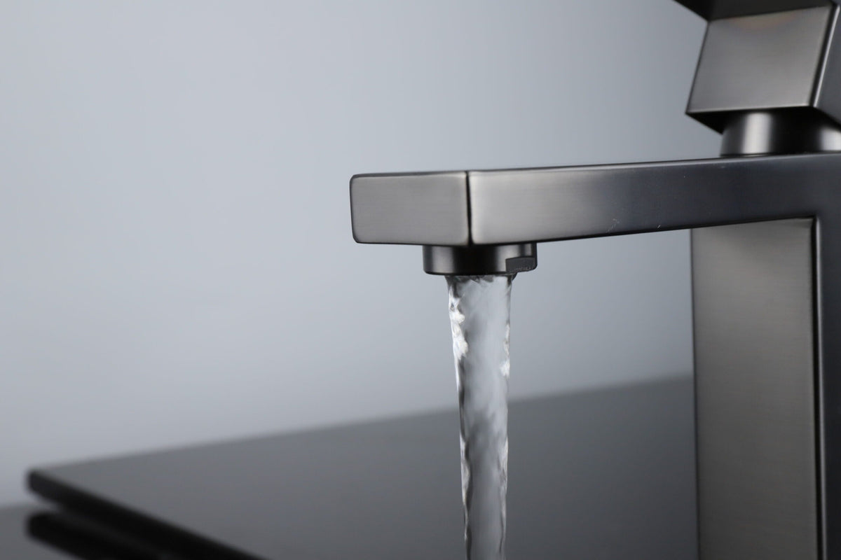 Lexora Monte Stainless Steel Single Hole Bathroom Faucet - Gun Metal LFS1012GM - MyBBQDirect