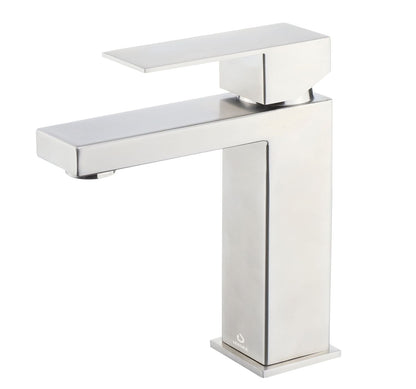 Lexora Monte Stainless Steel Single Hole Bathroom Faucet - Satin Nickel LFS1012SN - MyBBQDirect