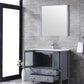Lexora Volez 36" Dark Grey Single Vanity, Integrated Top, White Integrated Square Sink and 34" Mirror LV341836SBESM34 - MyBBQDirect