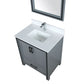 Lexora Ziva 30" Dark Grey Single Vanity, Cultured Marble Top, White Square Sink and 28" Mirror LZV352230SBJSM28