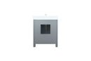 Lexora Ziva 30" Dark Grey Single Vanity, Cultured Marble Top, White Square Sink and no Mirror LZV352230SBJS000