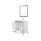Lexora Ziva 30" White Single Vanity, Cultured Marble Top, White Square Sink and 28" Mirror LZV352230SAJSM28 - MyBBQDirect