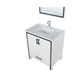 Lexora Ziva 30" White Single Vanity, Cultured Marble Top, White Square Sink and 28" Mirror LZV352230SAJSM28 - MyBBQDirect