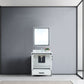 Lexora Ziva 30" White Single Vanity, Cultured Marble Top, White Square Sink and 28" Mirror LZV352230SAJSM28 - MyBBQDirect