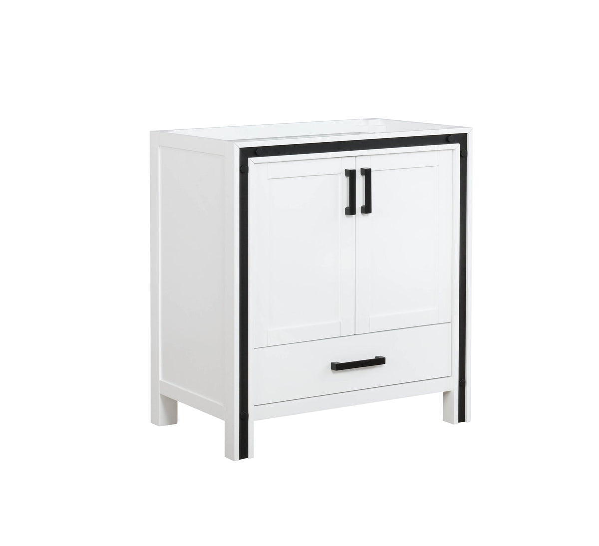 Lexora Ziva 30" White Vanity Cabinet Only LZV352230SA00000 - MyBBQDirect