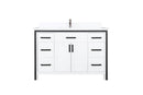 Lexora Ziva 48" White Single Vanity, Cultured Marble Top, White Square Sink and 34" Mirror LZV352248SAJSM34