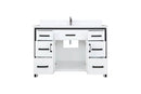 Lexora Ziva 48" White Single Vanity, Cultured Marble Top, White Square Sink and 34" Mirror LZV352248SAJSM34