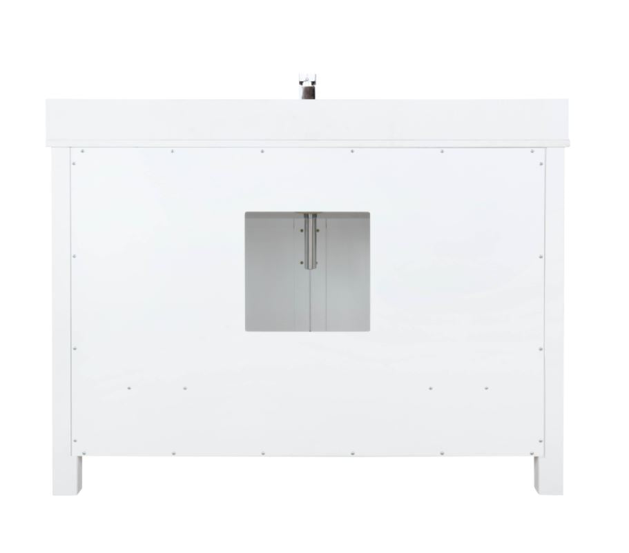 Lexora Ziva 48" White Single Vanity, Cultured Marble Top, White Square Sink and no Mirror LZV352248SAJS000 - MyBBQDirect