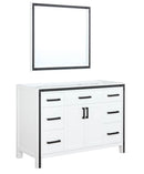 Lexora Ziva 48" White Single Vanity, no Top and 34" Mirror LZV352248SA00M34