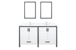 Lexora Ziva 60" White Double Vanity, Cultured Marble Top, White Square Sink and 22" Mirrors LZV352260SAJSM22 - MyBBQDirect