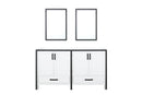 Lexora Ziva 60" White Double Vanity, no Top and 22" Mirrors LZV352260SA00M22