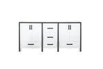 Lexora Ziva 72" White Vanity Cabinet Only LZV352272SA00000 - MyBBQDirect