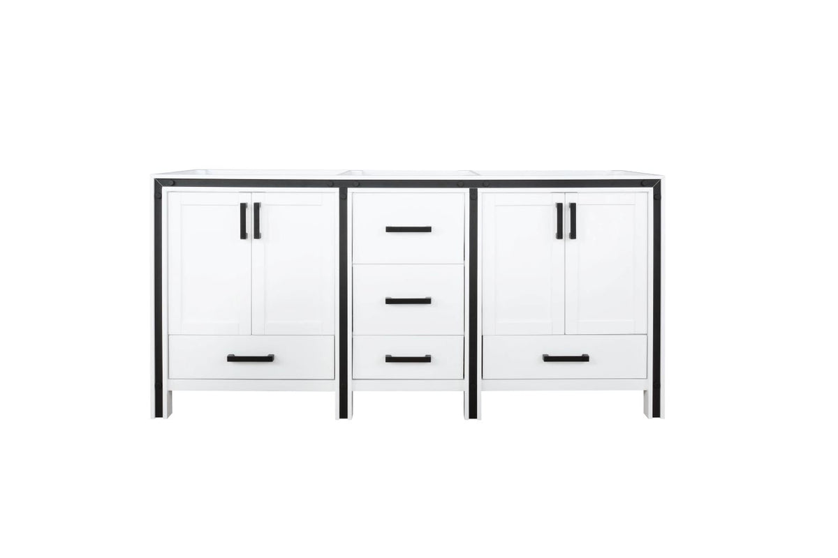 Lexora Ziva 72" White Vanity Cabinet Only LZV352272SA00000 - MyBBQDirect