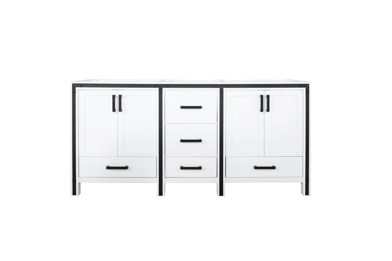 Lexora Ziva 72" White Vanity Cabinet Only LZV352272SA00000