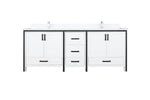 Lexora Ziva 80" White Double Vanity, Cultured Marble Top, White Square Sink and no Mirror LZV352280SAJS000 - MyBBQDirect