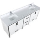 Lexora Ziva 80" White Double Vanity, Cultured Marble Top, White Square Sink and no Mirror LZV352280SAJS000 - MyBBQDirect