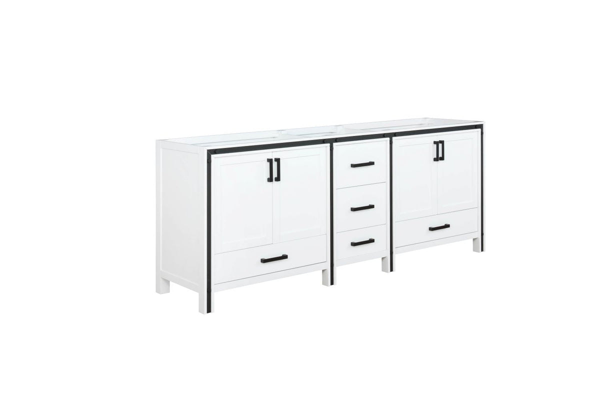 Lexora Ziva 80" White Vanity Cabinet Only LZV352280SA00000 - MyBBQDirect