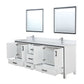 Lexora Ziva 84" White Double Vanity, Cultured Marble Top, White Square Sink and 34" Mirrors LZV352284SAJSM34