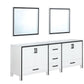 Lexora Ziva 84" White Double Vanity, no Top and 34" Mirrors LZV352284SA00M34 - MyBBQDirect