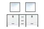 Lexora Ziva 84" White Double Vanity, no Top and 34" Mirrors LZV352284SA00M34 - MyBBQDirect