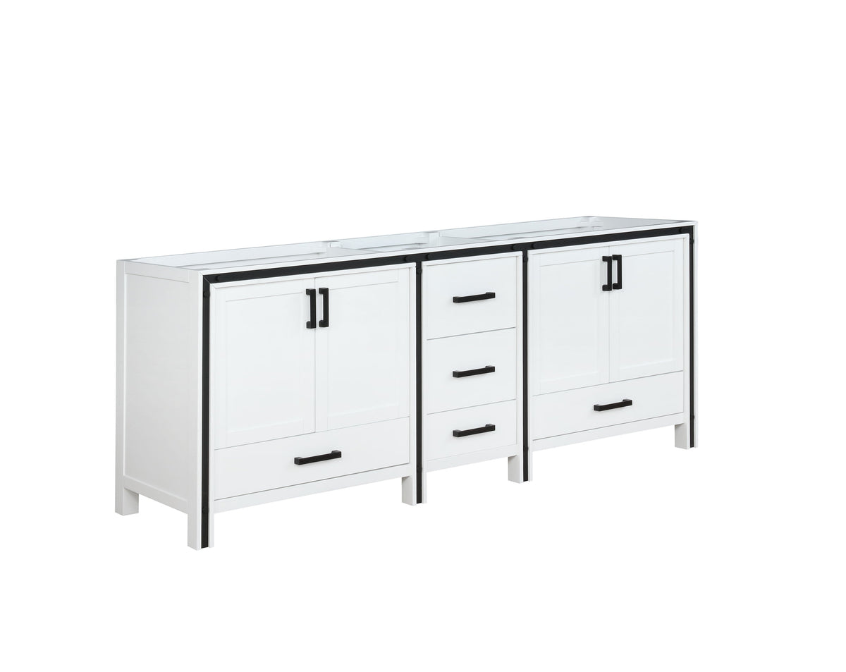 Lexora Ziva 84" White Vanity Cabinet Only LZV352284SA00000 - MyBBQDirect