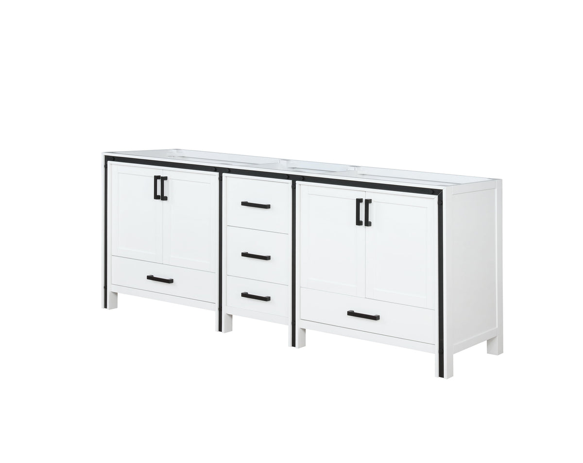 Lexora Ziva 84" White Vanity Cabinet Only LZV352284SA00000 - MyBBQDirect