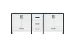 Lexora Ziva 84" White Vanity Cabinet Only LZV352284SA00000 - MyBBQDirect