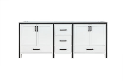 Lexora Ziva 84" White Vanity Cabinet Only LZV352284SA00000 - MyBBQDirect