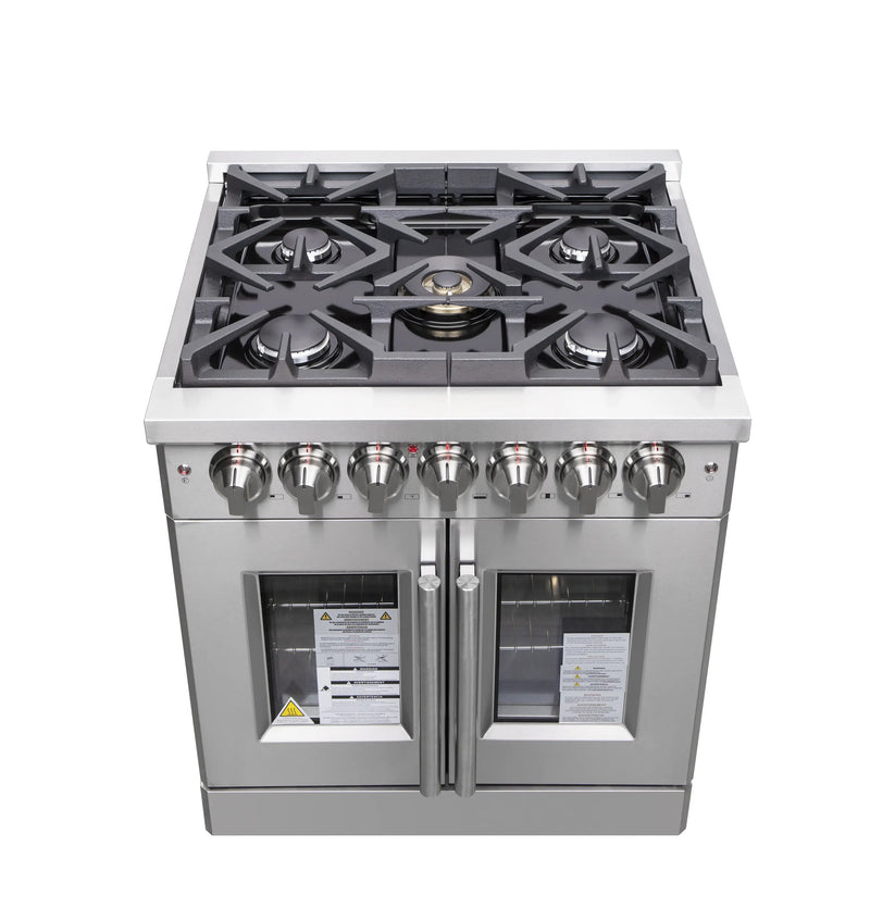 Forno Massimo 30-Inch Freestanding French Door Dual Fuel Range in Stainless Steel (FFSGS6325-30)