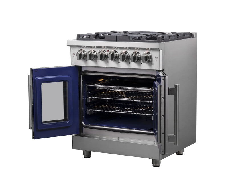 Forno Massimo 30-Inch Freestanding French Door Dual Fuel Range in Stainless Steel (FFSGS6325-30)