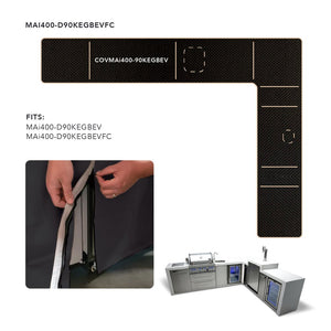 Mont Alpi 400 Island Cover with a 90 Degree Corner, Kegerator and Beverage Center - COVMAi400-90KEGBEV - MyBBQDirect
