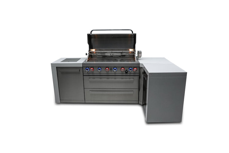 MONT ALPI 6-BURNER DELUXE ISLAND WITH A 90-DEGREE CORNER 