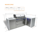 MONT ALPI 6-BURNER DELUXE ISLAND WITH A 90-DEGREE CORNER 