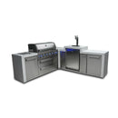 Mont Alpi 805 Deluxe BBQ Grill Island with 90 Degree Corner and Kegerator - MAi805-D90KEG